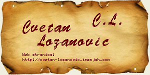 Cvetan Lozanović vizit kartica